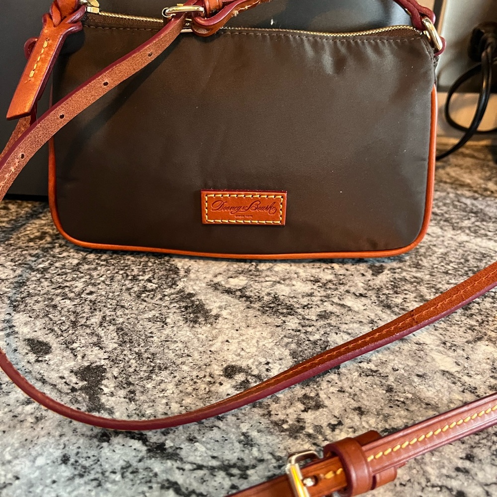 Dooney Bourke Brown Nylon/Leather Trim Lexi Crossbody YJ400BL